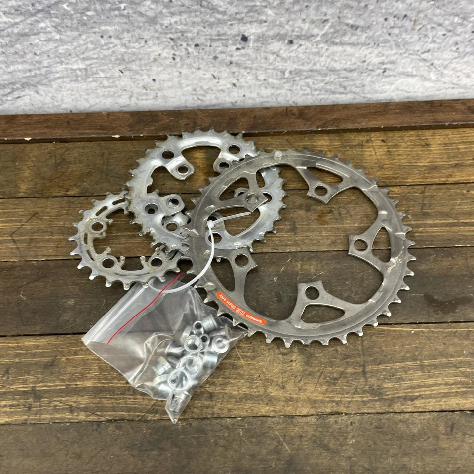 Juego de platos vintage Shimano STX FC-MC32 IG MBT triple 365 g años 90 MTB piñón Foto 4 de 4