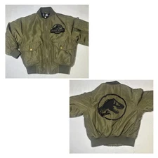 Molo x Jurassic World Boys Bomber Green Jacket Full Zip Size 104 (US 4T)