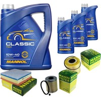 Inspektionspaket 8L Mannol Classic 10W-40 FüR Opel Movano Kasten 2.5 Dti 2.2