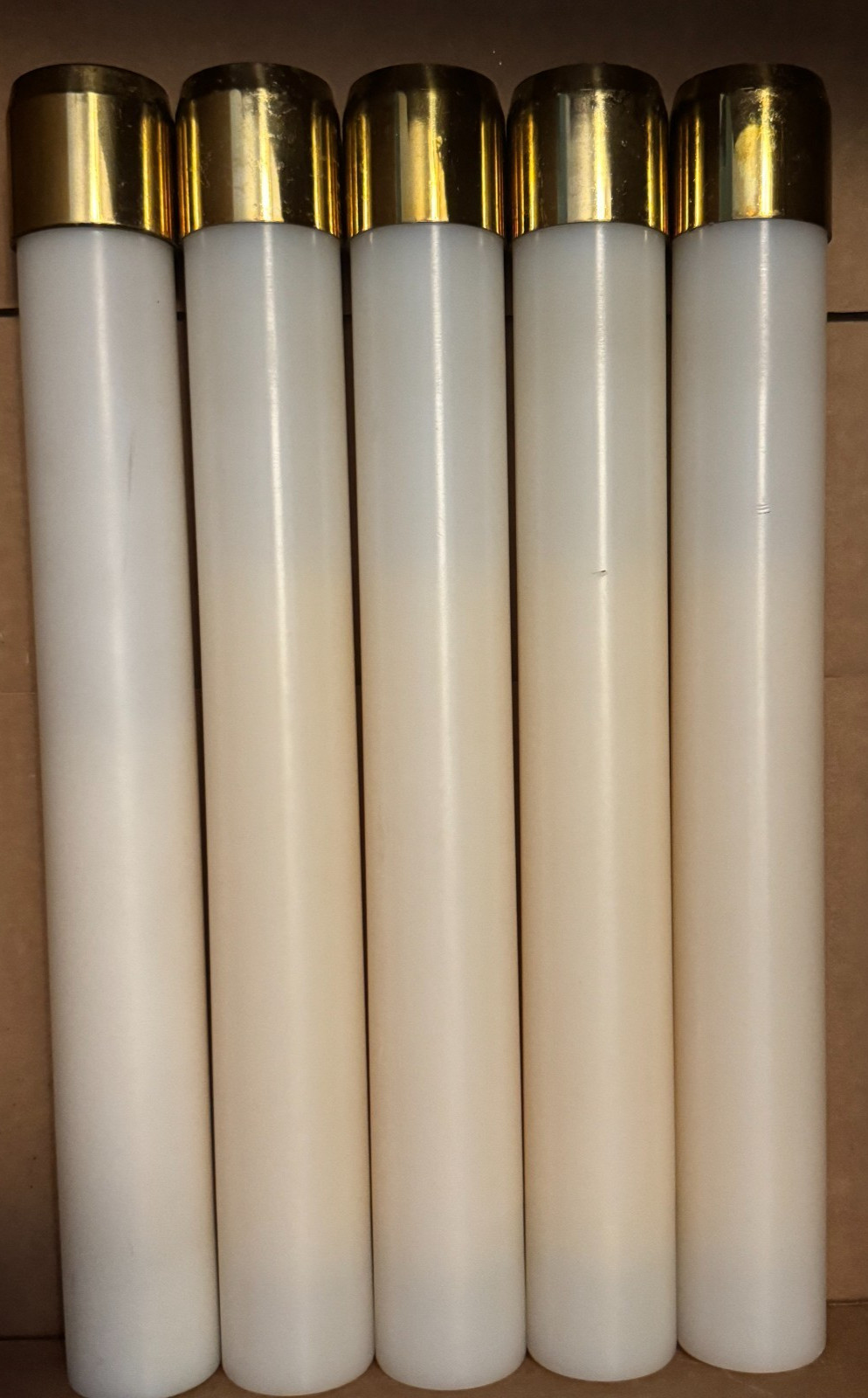 Lot Of 5 Catholic Church Refillable Oil Candles 12 1/2