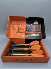 Vintage Milbro-Club Brass Darts Set With Orange Flights and Box -16g