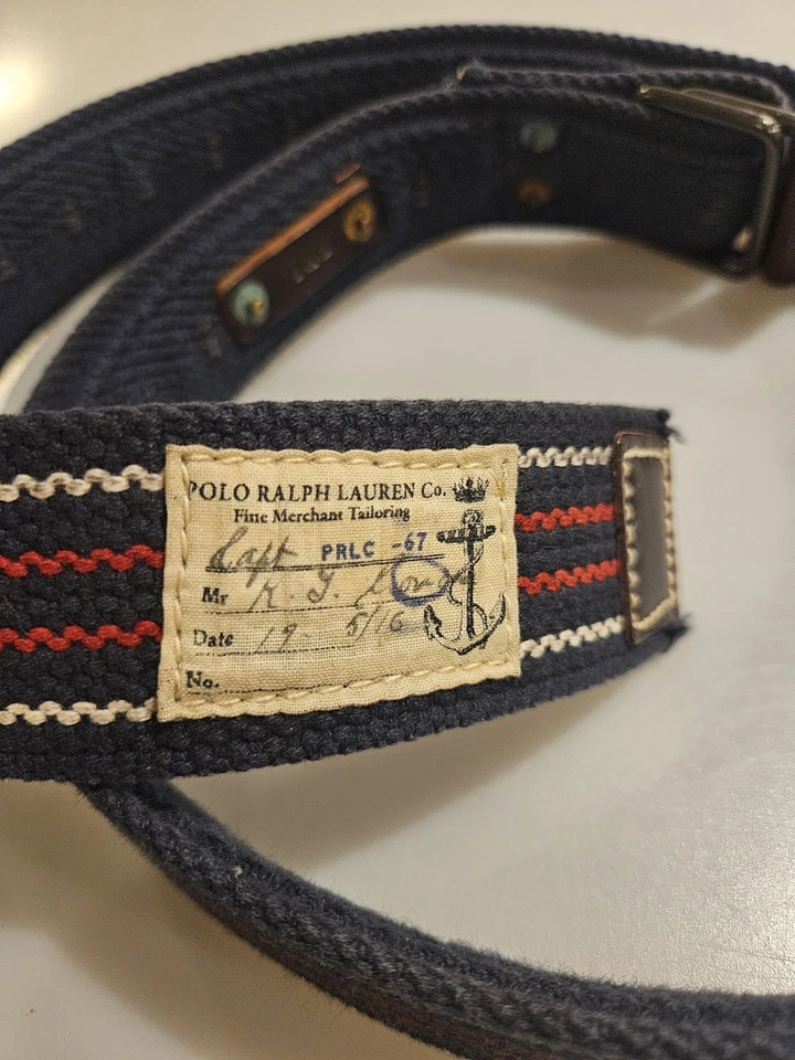Cinturón de vela vintage con correa Ralph Lauren - para hombre - ajustable - 2 caras Foto 2 de 4