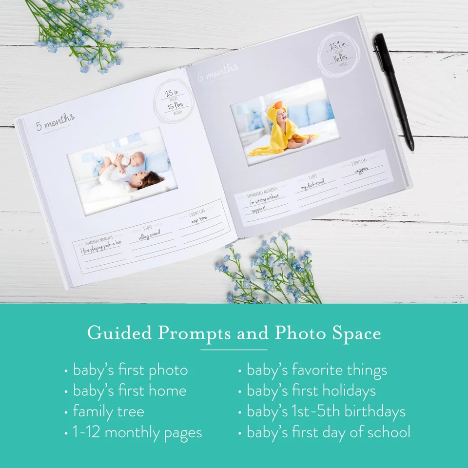 Diario de memoria para bebé de primer año, recuerdo de género neutro, hito para bebé... Foto 3 de 4