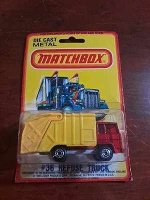 1980 MATCHBOX LESNEY SUPERFAST #36 REFUSE TRUCK NEW ON CARD