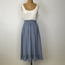 Cupshe Dress Women Small Smock Flounce Midi Tier Flare Ruffle Work Party Core Ne