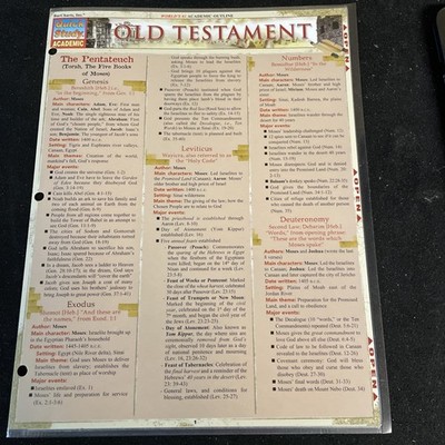 Brand New Quick Study - Old Testament Fold out Laminated Study Guide 
