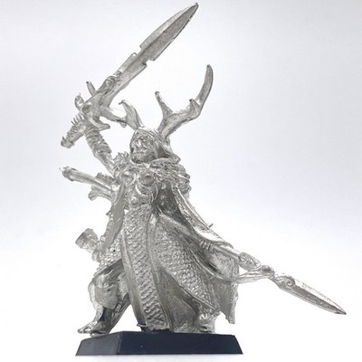Games Workshop Warhammer Wood Elves Female Lord w/ Sword & Spear METAL OOP