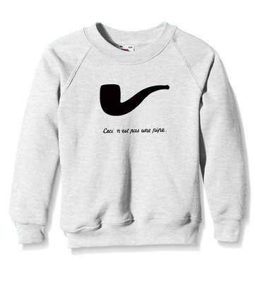 Septantallora - Kids Sweatshirt XXL Chicken Is NOT a Magritte Pipe
