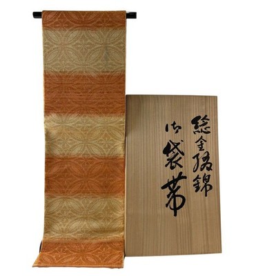 Japanese Silk Fukuro obi Nenkin Tsuzure Nishiki Tsubaya Takao Kansai Shitate 003