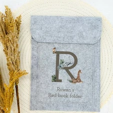 Personalised Jungle Initial Red Book Folder