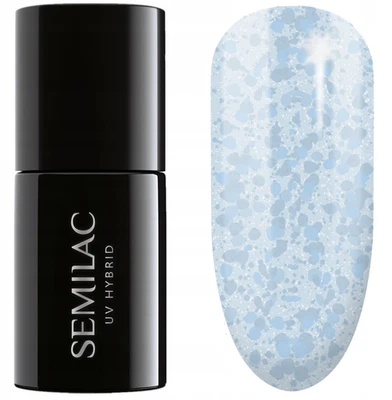 Semilac Hybrid Nagellack #493 Blau Crushed Ice 7ml - Glitzer-Effekt
