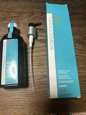 MoroccanOil Treatment LIGHT 200ml WithPump 6.8 Fl oz New In Box 100% Full