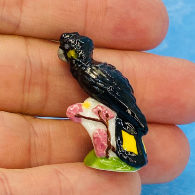 Tiny COCKATIEL Cockatoo Parrot French Feve Dollhouse Miniature Bird Figurine