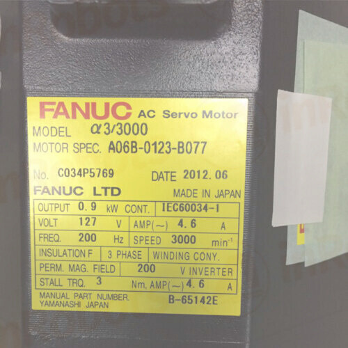 FANUC A06B-0123-B077 Servo Motor A06B0123B077 1PC - Picture 2 of 4
