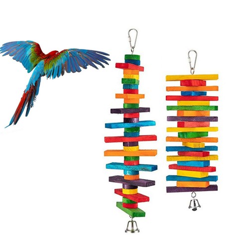 2pcs Parrot Toy Bird Bite Toy Parrot Chewing vente en gros Block Bird Swings Large Bird Toys