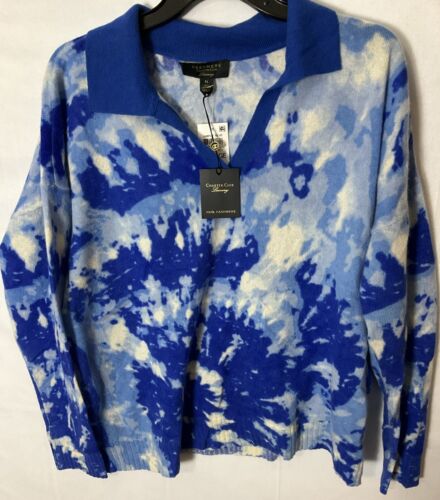 Charter Club Petite Cashmere V Neck Sweater Women’s PL Blue - Picture 2 of 14