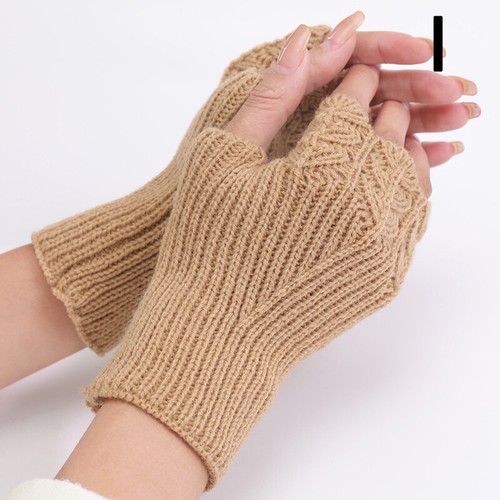 Frauen gestrickte halbe Finger fingerlose Handschuhe Handgelenk Arm Hand lang wärmer Fäustlinge - Bild 7 von 21