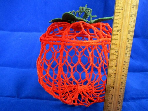 3D Orange String Art Pumpkin Container Halloween Fall Decor Hinged Lid - Picture 3 of 3