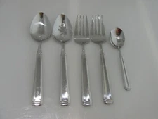 Wallace Heritage Stainless Flatware Hostess Set Serving Spoon Slotted Fork Sugar