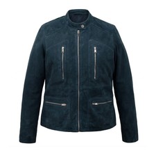 Hidepark - Jane: Women’s Navy Suede Jacket , Size M - 10/12 Rrp £179