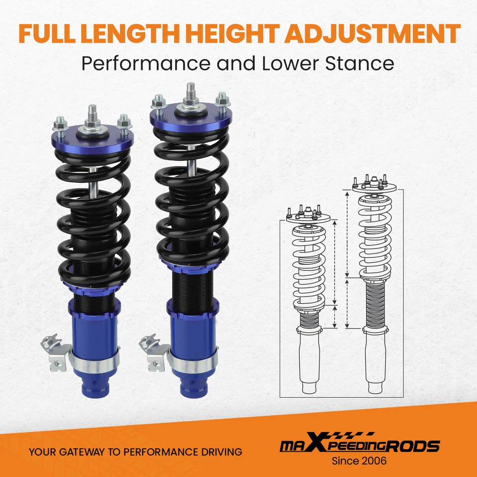 4x Suspensión Coilovers Completa Para Honda Civic CRX 88-1991 EF Acura Integra 1990-93 Foto 4 de 4