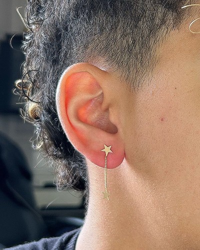 Boucles D'oreilles Pendantes or 18k 1.49grs Etoiles - Bijoux occasion - Picture 2 of 2