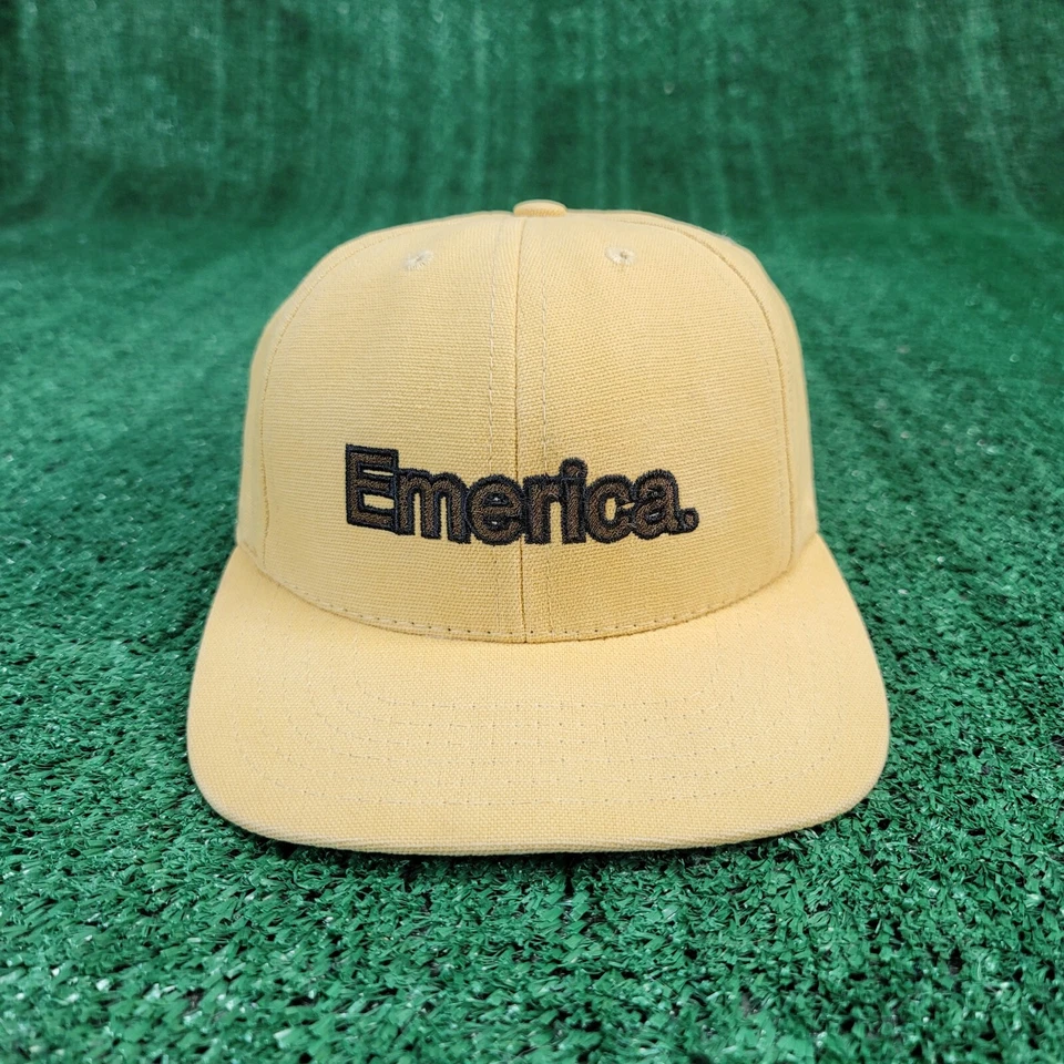Boné vintage Emerica chapéu adulto ajustável amarelo snapback spellout skate  - Imagem 2 de 4