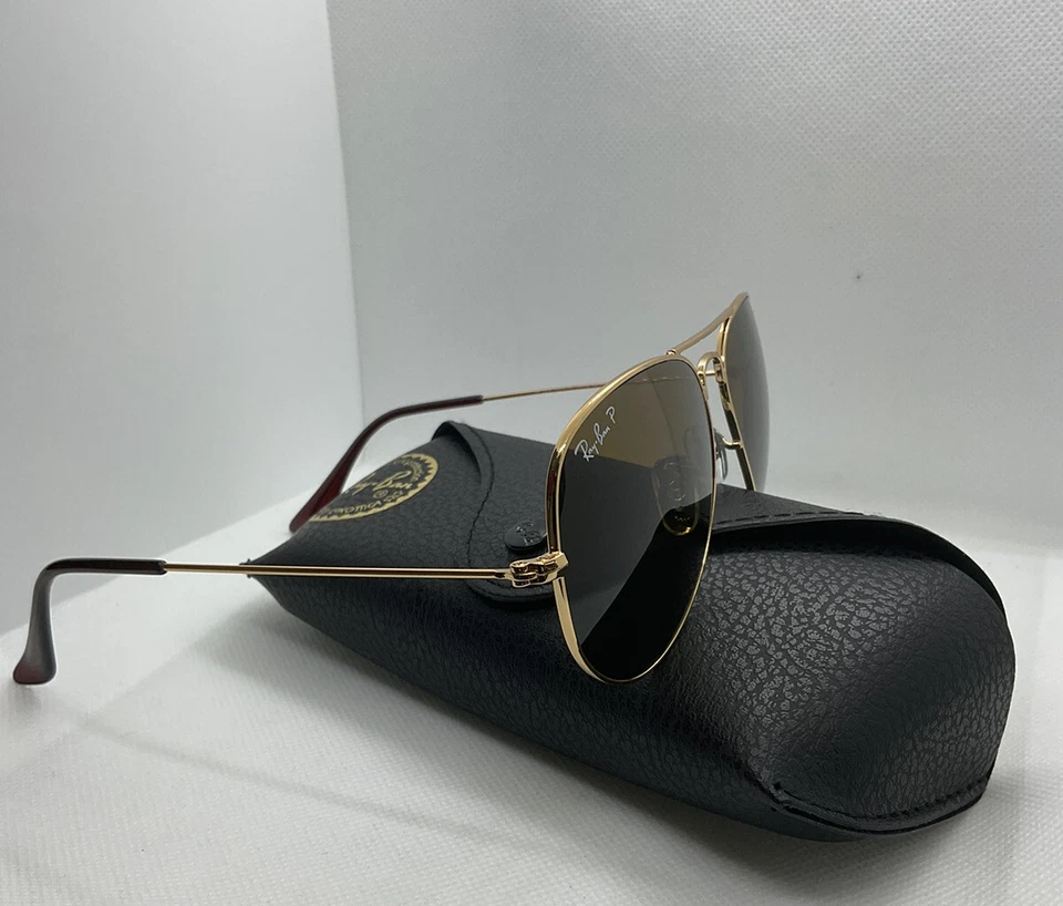 Gafas de sol Ray-Ban 58 mm aviador clásicas doradas - vidrio marrón polarizado Foto 3 de 4