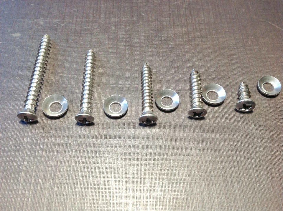 Ford 125 #8 con #6 cabeza ovalada acero inoxidable decoración moldura tornillos arandelas surtido Foto 3 de 4