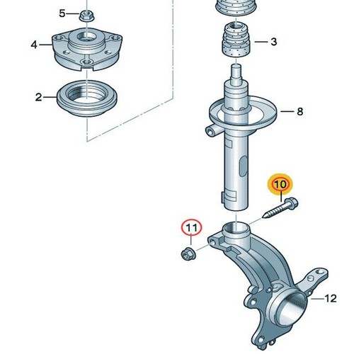 Front Strut Pinch Bolt Nut Kit Fit For VW Passat Tiguan AUDI A1 A3 Q2 Q3 Q5 TT - Picture 11 of 12