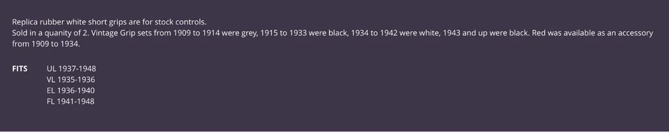 Harley Davidson stock handlebar grips white 1934-1942 OEM 3310-35B VT 28-0102 - Изображение 2 из 2