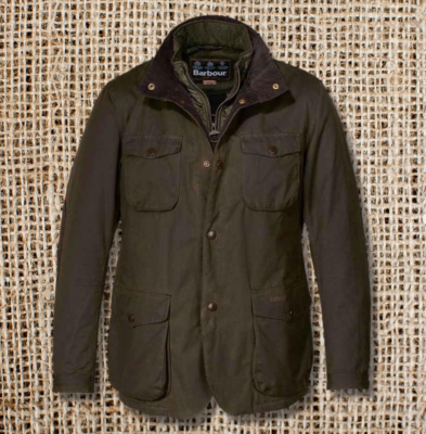 BARBOUR Ogston Wax Jacket w/ Elbow Patches Olive MSRP$625 Sam