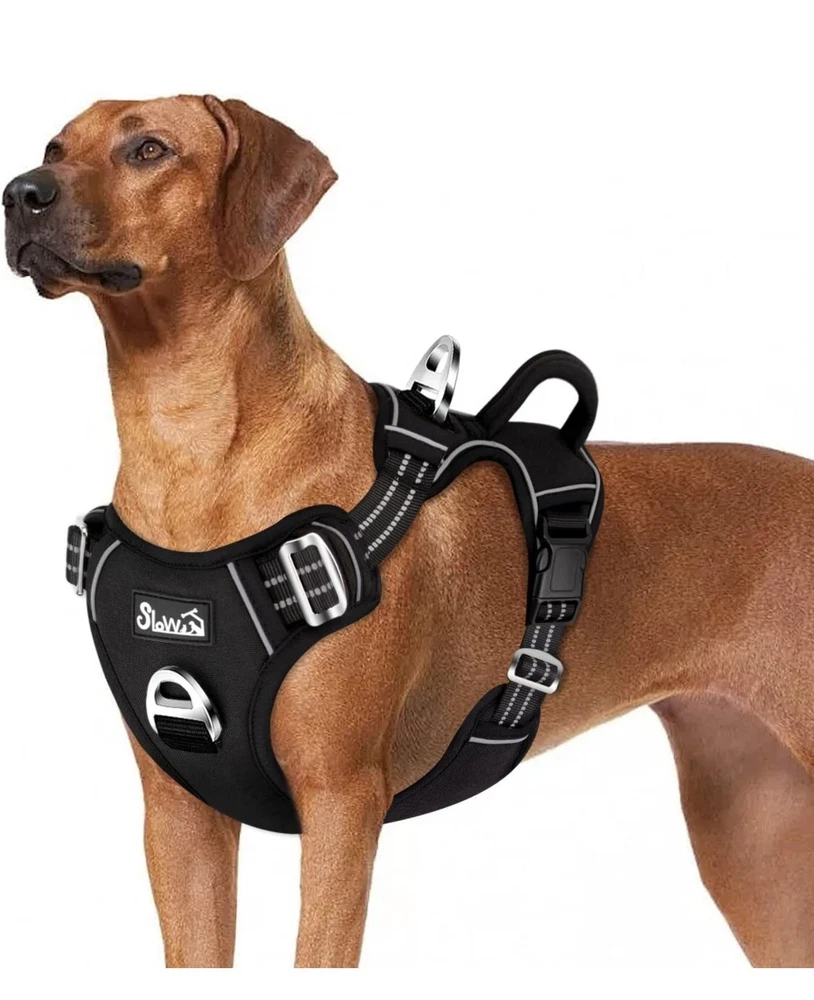 Dog Harness Size Large No Pull Black In Color Soft Reflective Vest