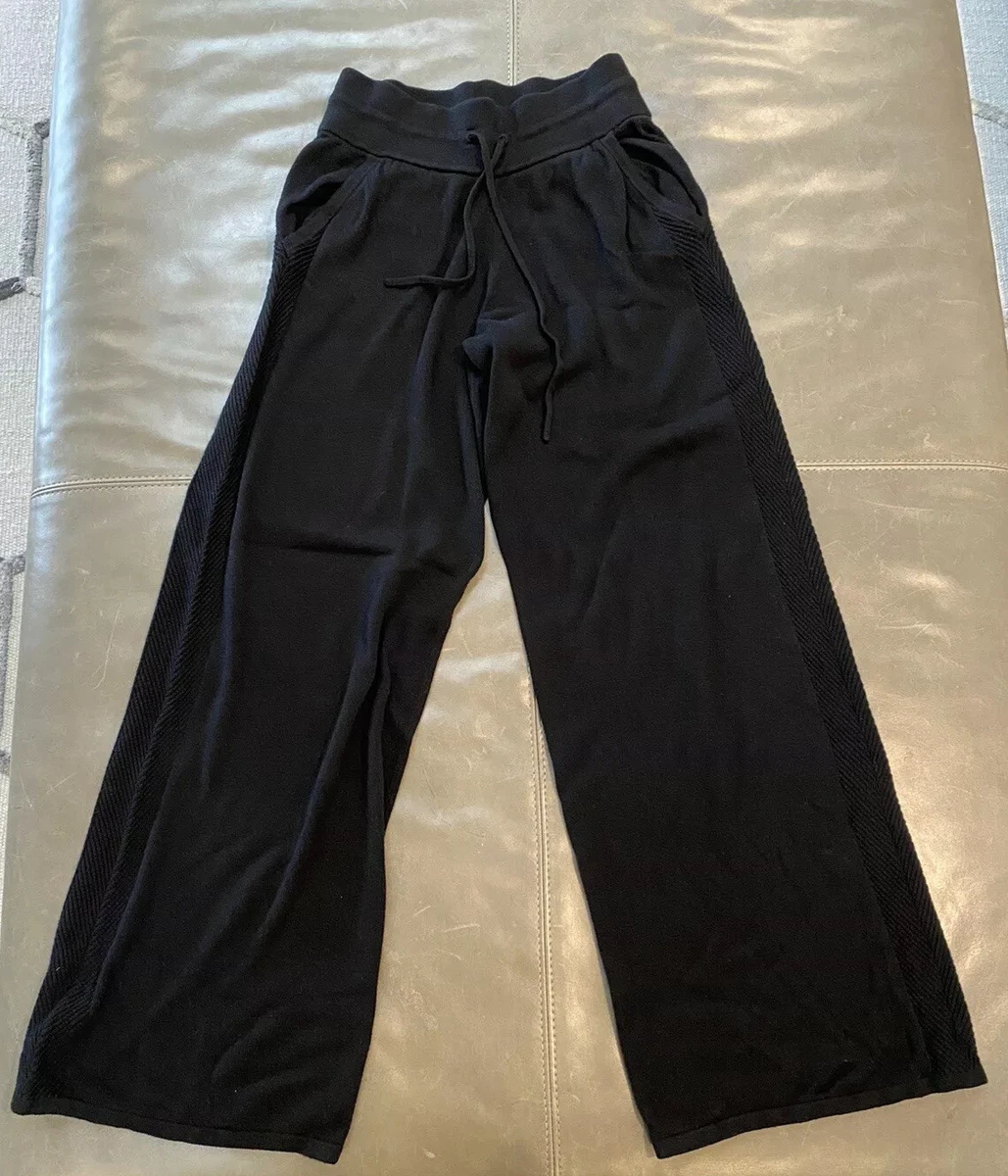 Lululemon Athletica Womens Wide Leg Casual Pants Knit Wool Feel Black 2