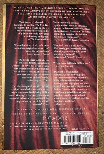 The Red Tent by Anita Diamant Paperback, 10th Anniversary Edition New - Imagen 2 de 5