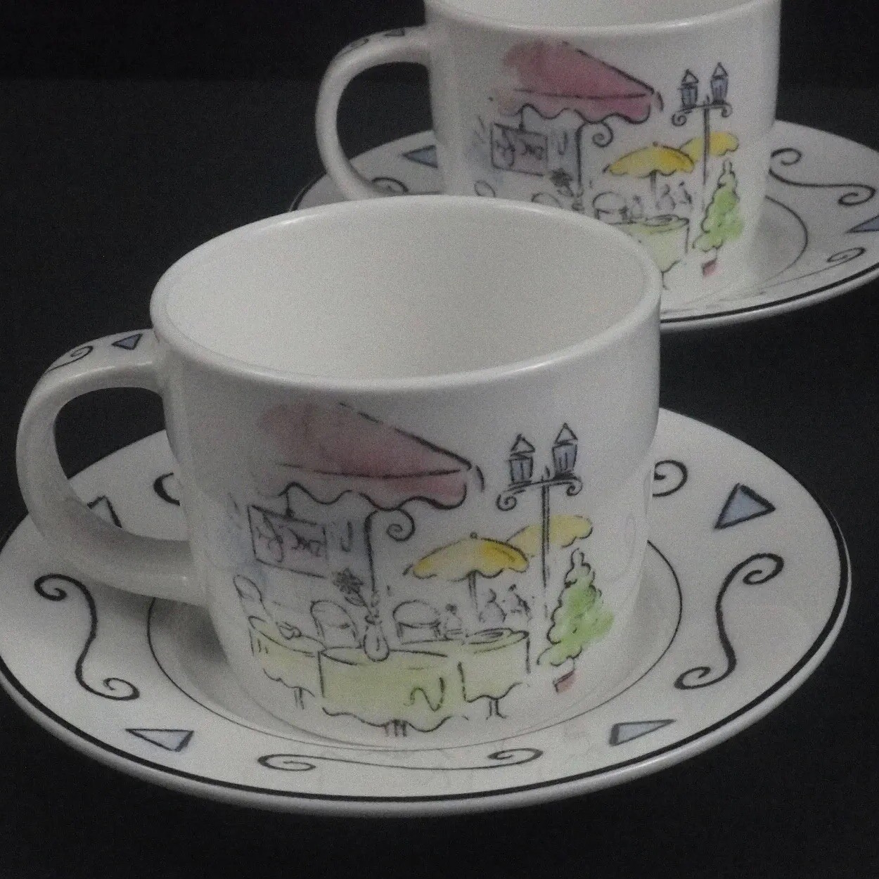 Studio Nova Promenade de Paris 4 Espresso Cups & 4 Saucers eBay