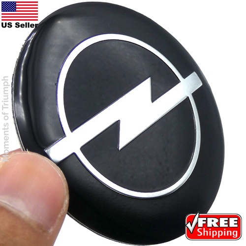 (4 PACK) Lightning Wheel Center Hub Cap Sticker Decal 2.2" 56mm diameter BLACK - Picture 3 of 12