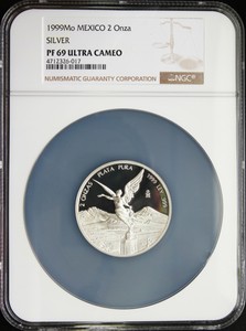 Mexico-1999-Silver-Libertad-2-oz-PROOF-NGC-PF69-Ultra-Cameo-KM-614-Mint-280