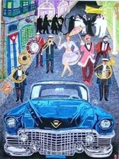 CADILLAC COLLECTION  " VIVA CUBA "  18" x 24"  Original Acrylic on Canvas