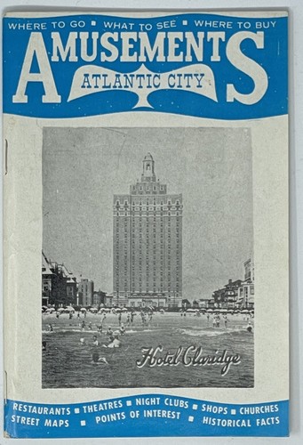 Wohin gehen Vergnügungen Atlantic City Broschüre mit Pflanzgefäßen Erdnüsse Mr. Erdnuss C 60S
