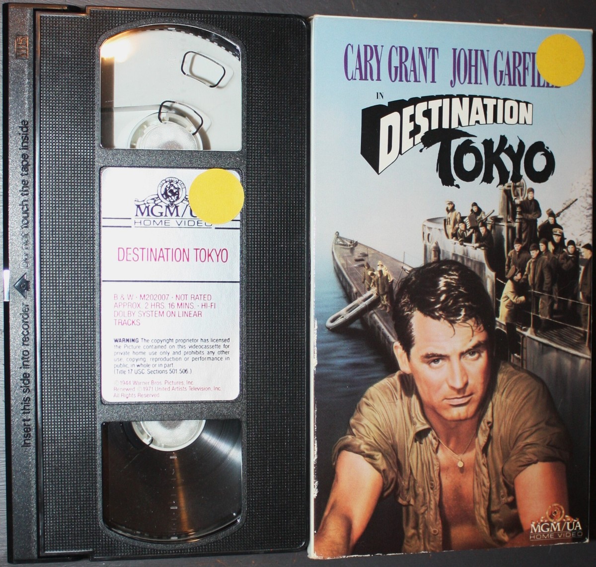 DESTINATION TOKYO (vhs) Cary Grant, John Garfield. VG. Rare