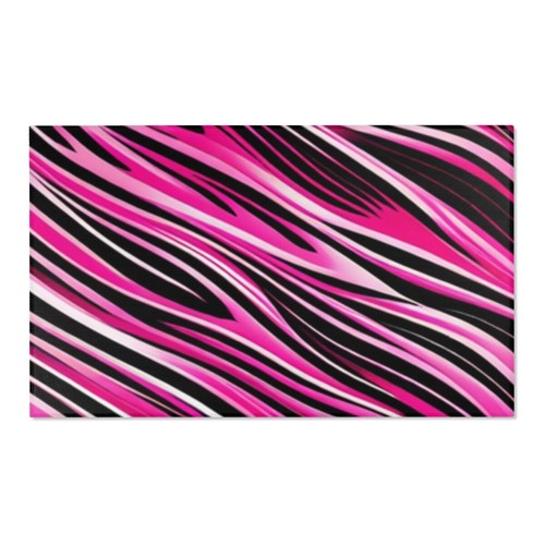 Area Rugs_Rectangular_3 Size_100% Polyester Chenille_Pink&Black Zebra - Picture 8 of 10
