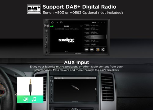 CAM+UA13 Double DIN Android 13 7" Car Stereo DAB+ Radio WiFi GPS Sat Nav CarPlay - Picture 17 of 22