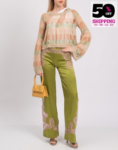 RRP €994 MISSONI Jumper IT42 US6 UK10 M Hemp Blend Open Knit Made in Italy