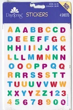 ABC Letters Alphabet Numbers 4 Sheets NEW in PACK Dayspring Stickers!