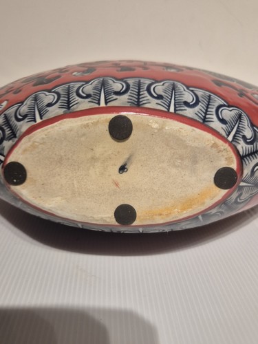VINTAGE Porzellan Vase im persischen Stil asymmetrisch floral abstrakt schmal RAR - Bild 10 von 11