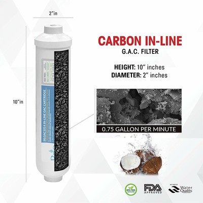 Easy-Change Ice Maker and Refrigerator Drinking Water Filter 1//4/" Quick Connect