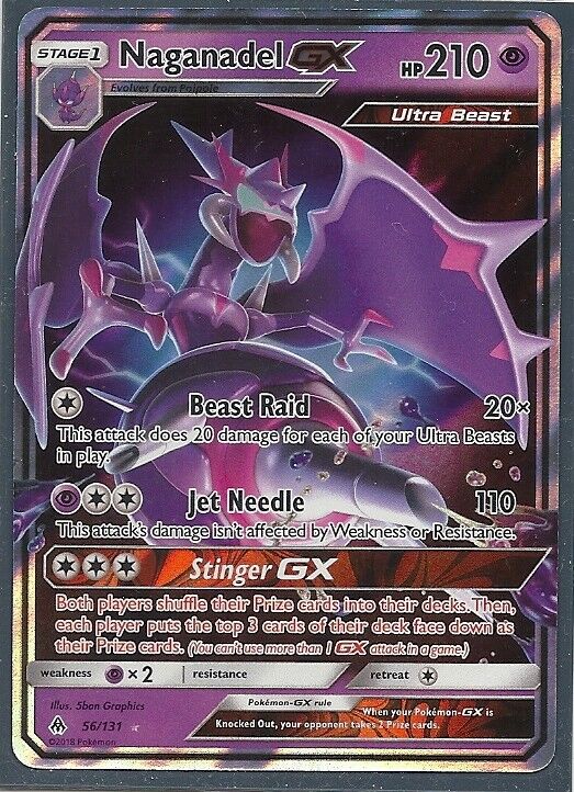 NAGANADEL GX #56/131-FORBIDDEN LIGHT Pokemon Card- HOLO-MINT NAGANADEL GX #56/131-FORBIDDEN LIGHT Pokemon Card- HOLO-MINT