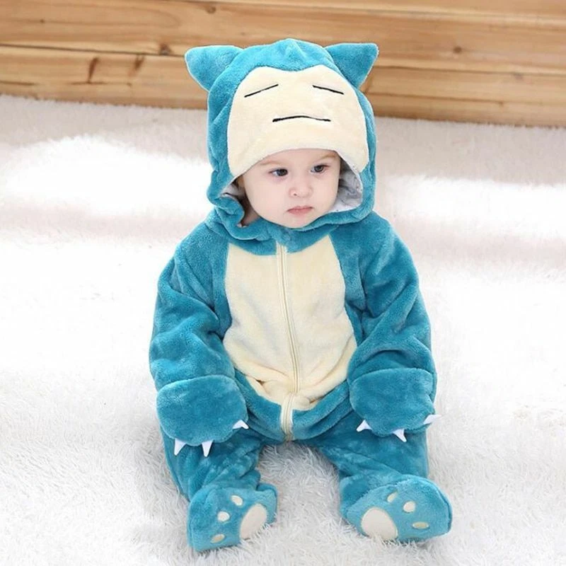Hot Cute Snorlax Pijamas Baby Jumpsuit Costume For Sleep Long