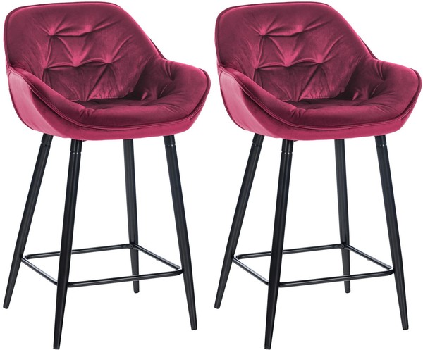 2Er Set Barhocker Gibson 76 Samt Lila-image